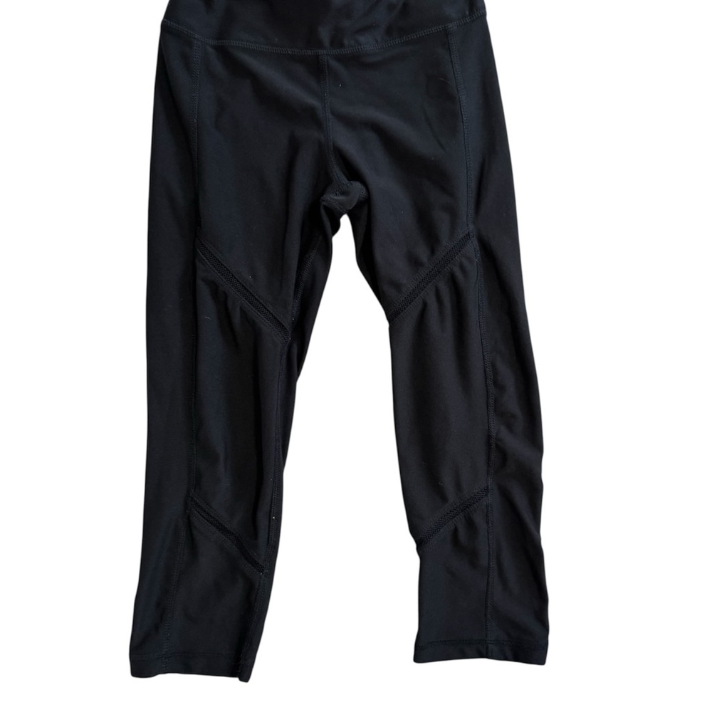 90 Degree By Reflex Black Performance Calf Length Leggings Girls Size 7/8
